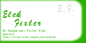 elek fixler business card